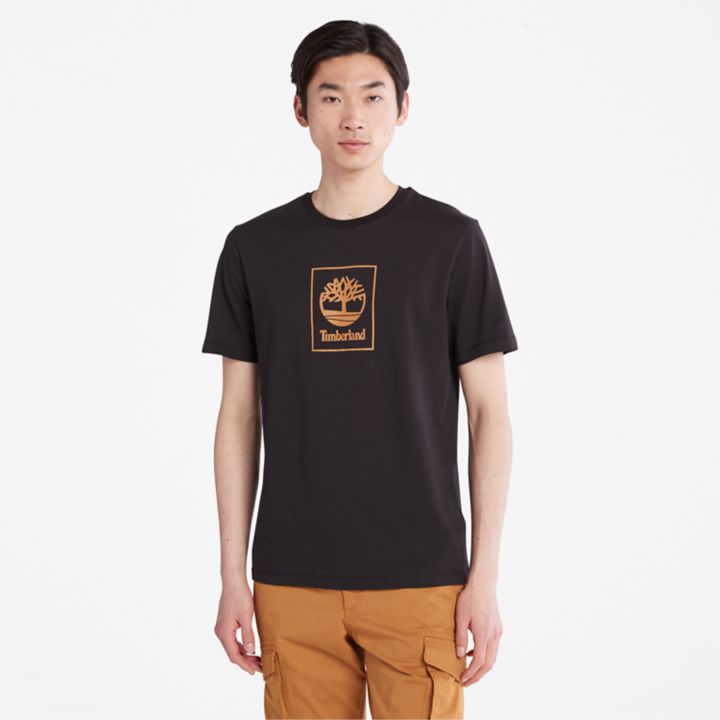 Stack Logo T-Shirt for Men in Black