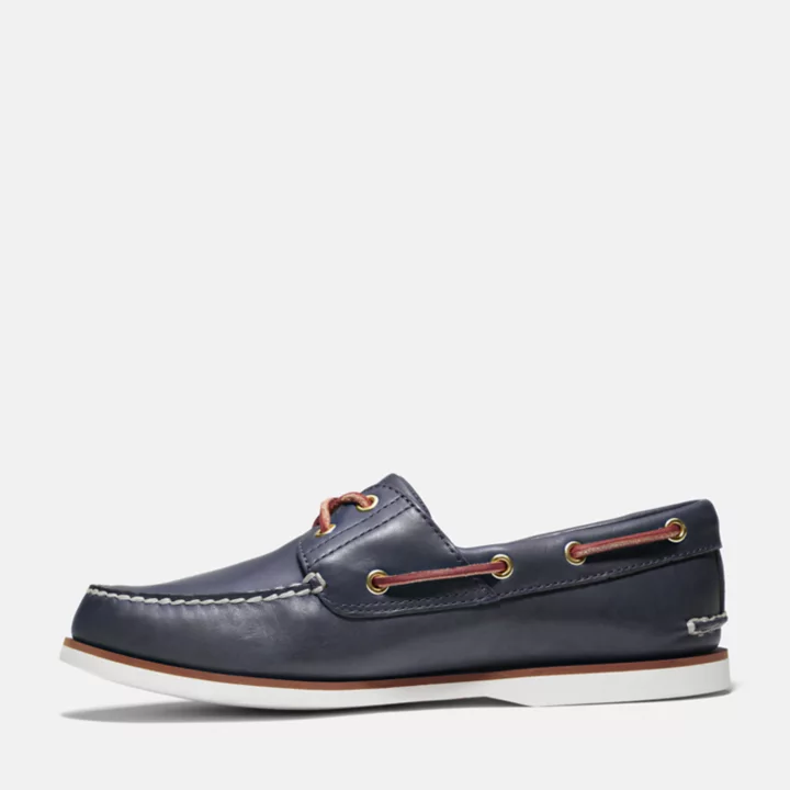 Classic Two-Eye Boat Shoe for Men in Blue