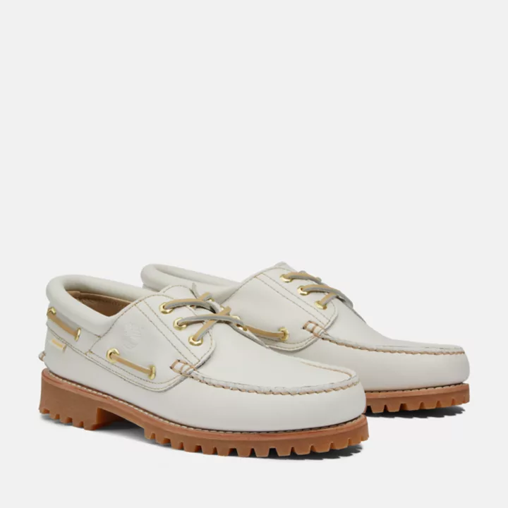 Timberland x Aimé Leon Dore Authentics Three-Eye Boat Shoe for Men in White
