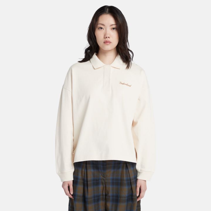 Polo Sweatshirt for Women in White