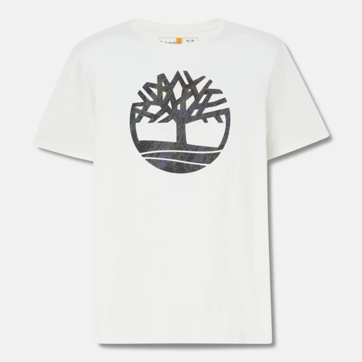 Camo Tree Logo T-Shirt for Men in White