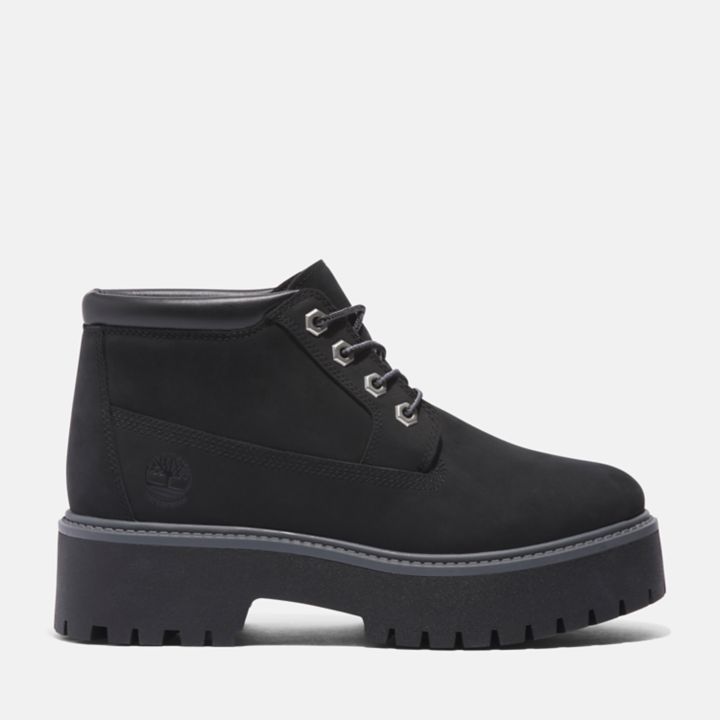 Stone Street Timberland Premium Platform Waterproof Chukka for Women in Monochrome Black