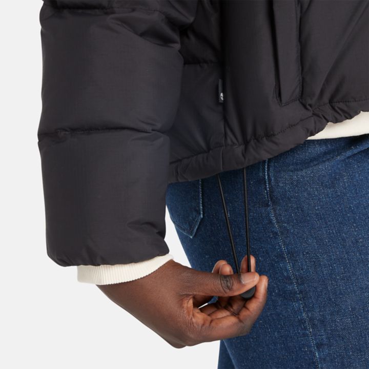 Recycled Down Puffer Jacket for Women in Black