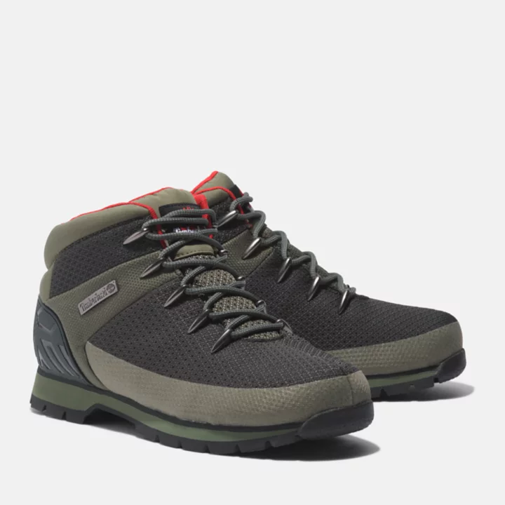 Euro Sprint Waterproof Hiking Boot for Men in Green/Grey