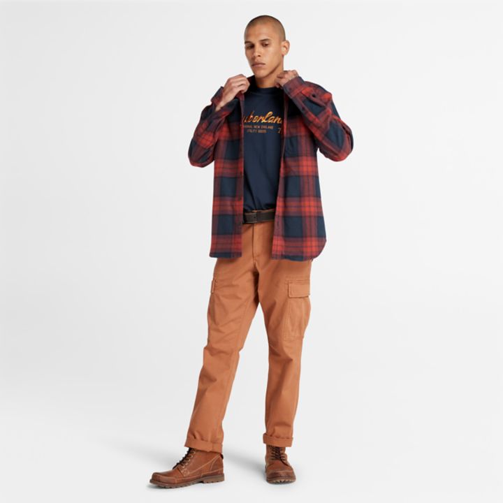 Checked Flannel Shirt for Men in Red/Blue