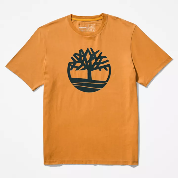 Kennebec River Tree Logo T-Shirt for Men in Yellow