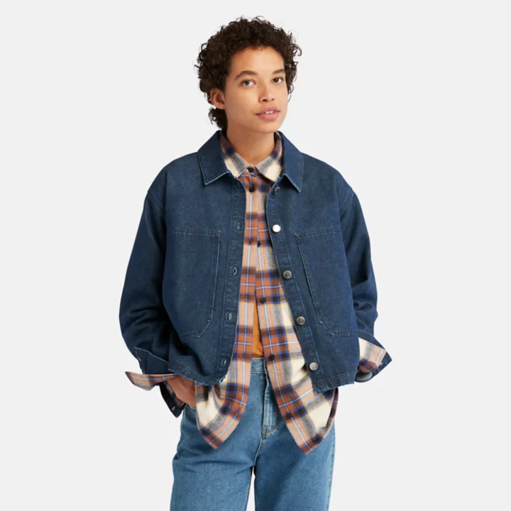 Chore Hemp Denim Jacket for Women in Dark Blue
