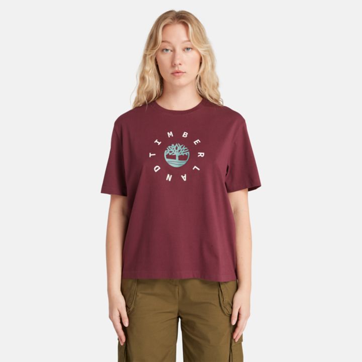 Seasonal Logo T-Shirt for Women in Burgundy