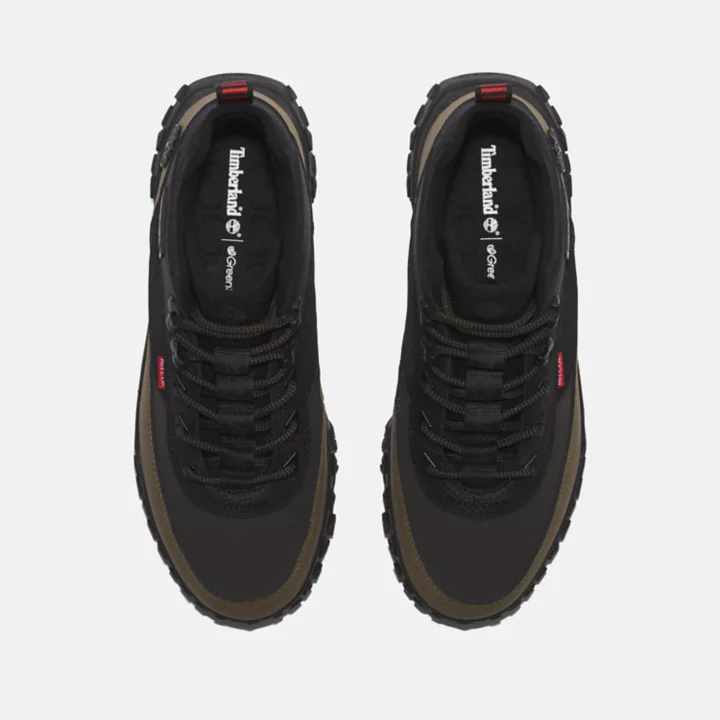 Greenstride Motion 6 Leather Super Oxford for Men in Black/Green