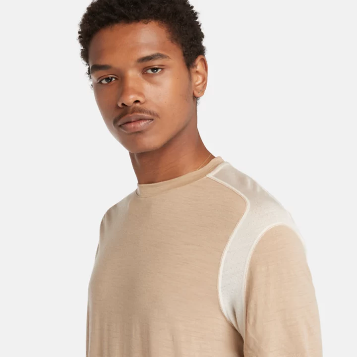 Timberland x Icebreaker Merino ZoneKnit Tee for Men in Beige