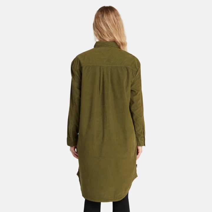 Needle Corduroy Dress for Women in Green