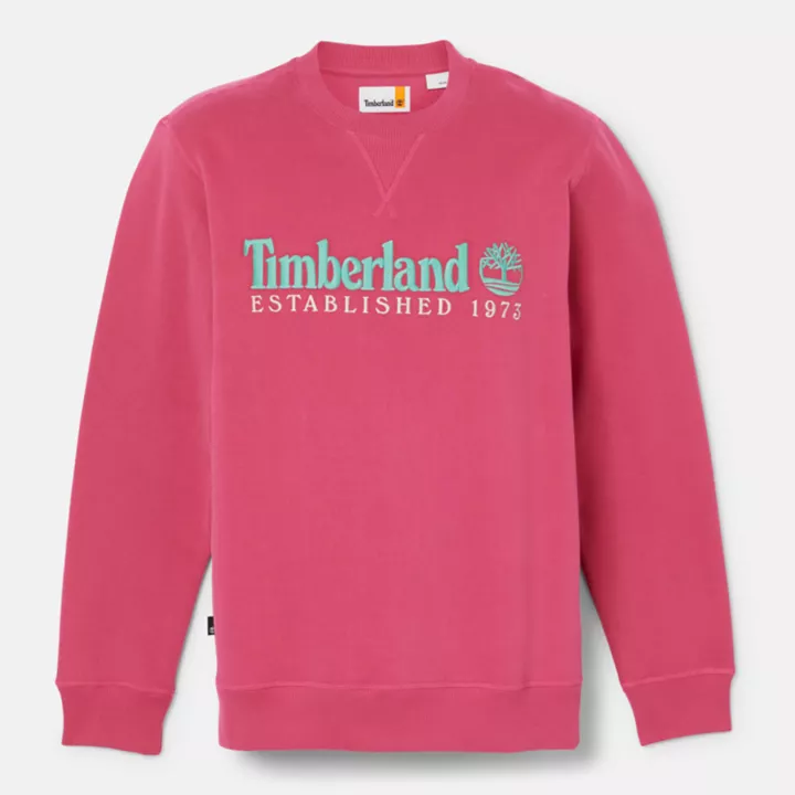 Est. 1973 Logo Crew Sweatshirt for Men in Pink