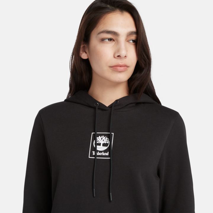 Small Stack Logo Hoodie for Women in Black