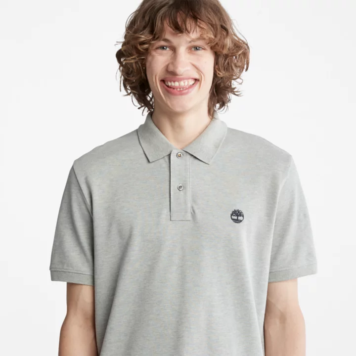 Millers River Pique Polo Shirt for Men in Grey