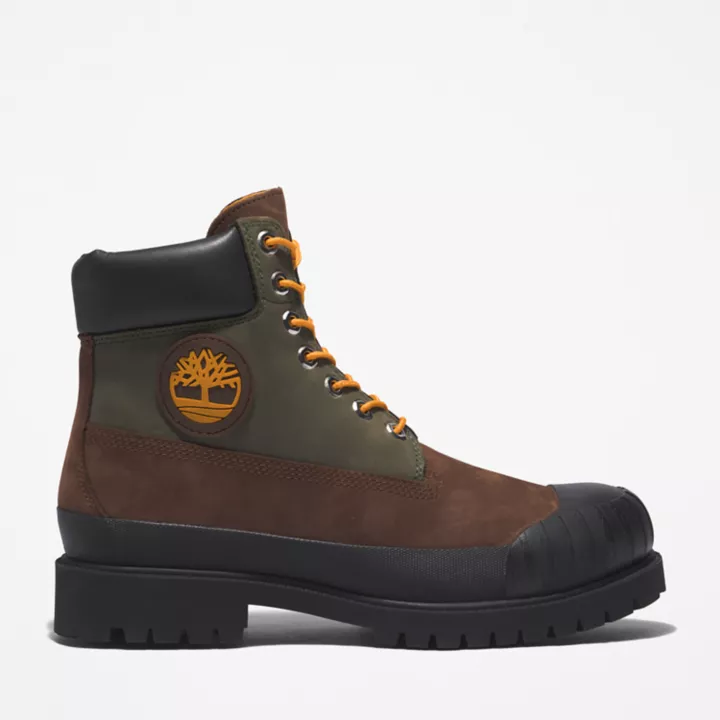 Bottine avec bout en caoutchouc 6-Inch Timberland Premium pour homme en marron foncé