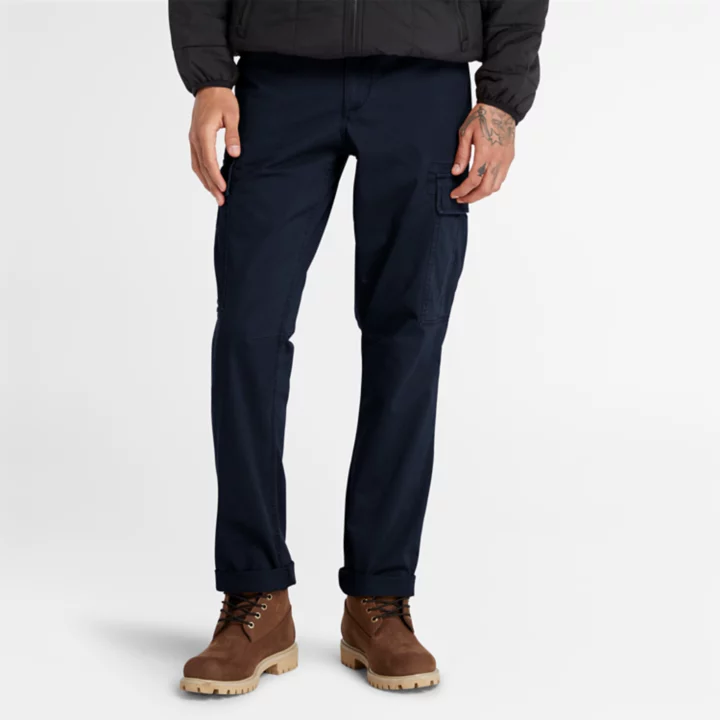 Core Twill Cargo Trousers for Men in Navy