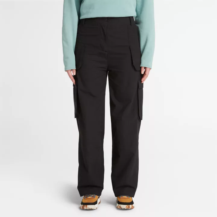 Woven Utility Trouser for Women in Black