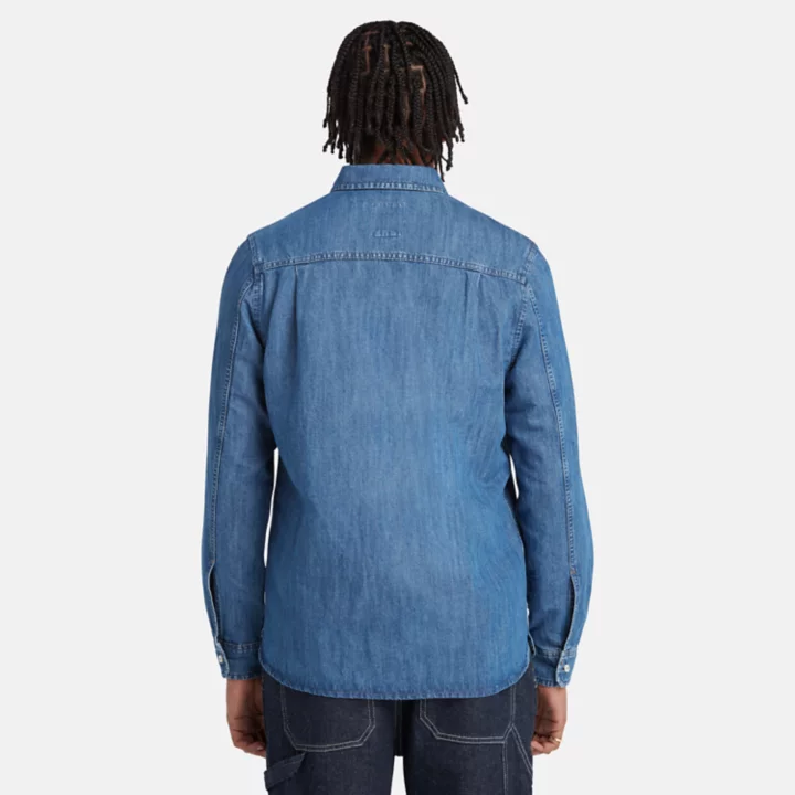 Windham Cotton Hemp Denim Shirt for Men in Blue