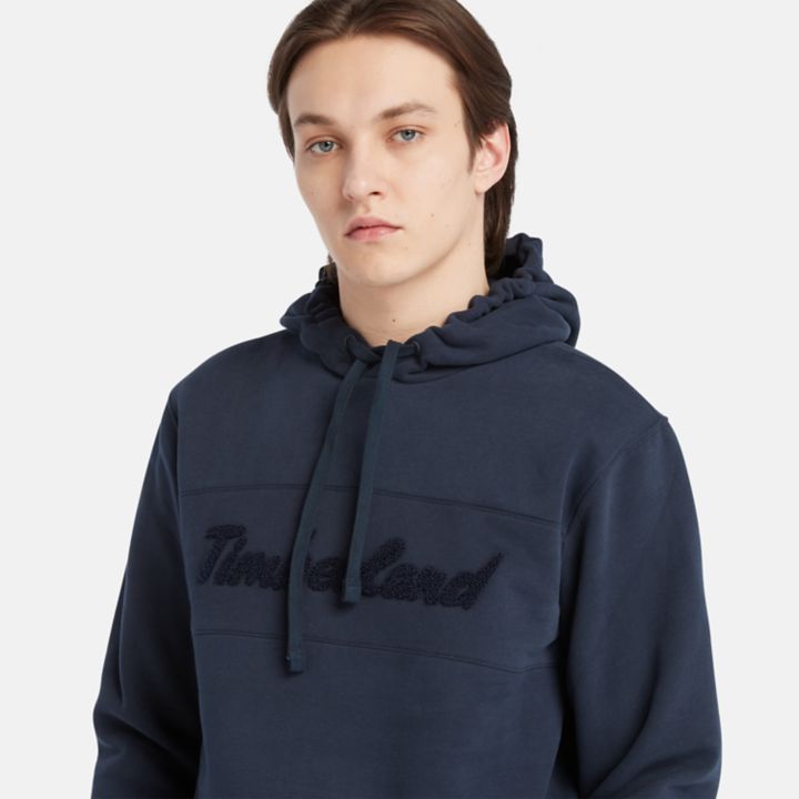 Cursive Hoodie for Men in Navy