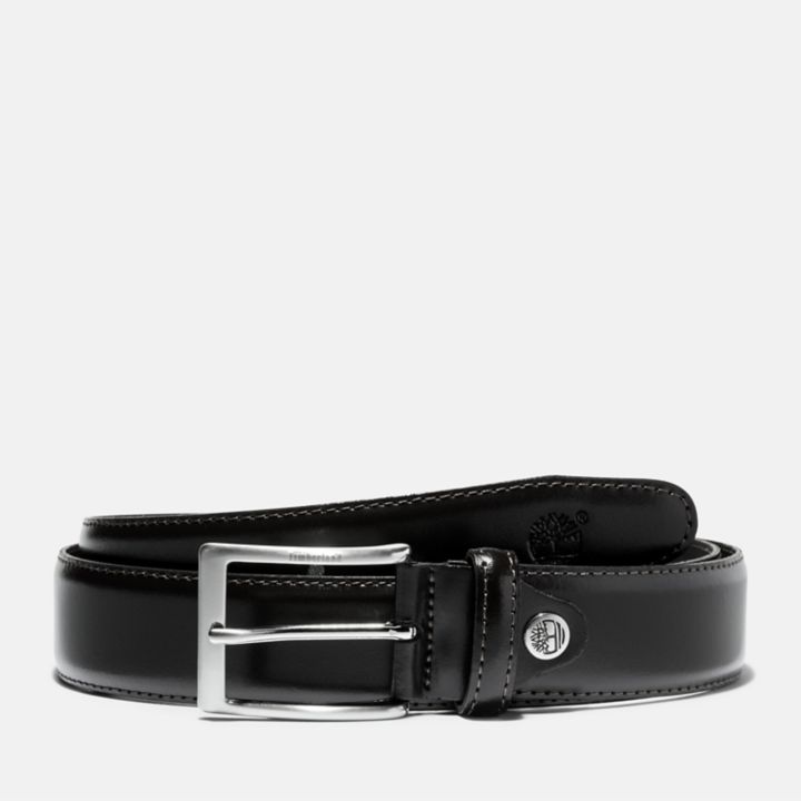 Classic Leather Belt for Men in Black