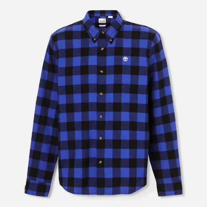 Mascoma River Long-Sleeve Check Shirt for Men in Blue