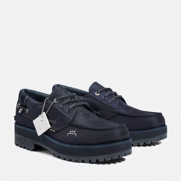 Timberland x A-Cold-Wall* 3-Eye Stacked Lug Boat Shoe for Men in Navy