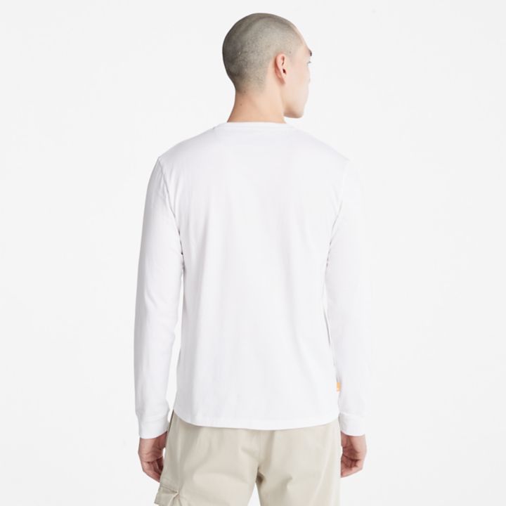 Dunstan River LS Crewneck T-Shirt for Men in White