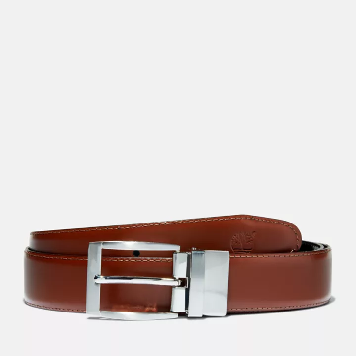 Reversible Leather Belt for Men in Light Brown