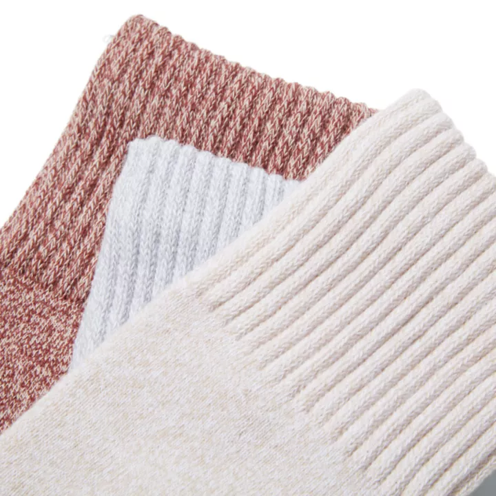 Three Pack Marled Crew Socks Gift Box for Women in Pink