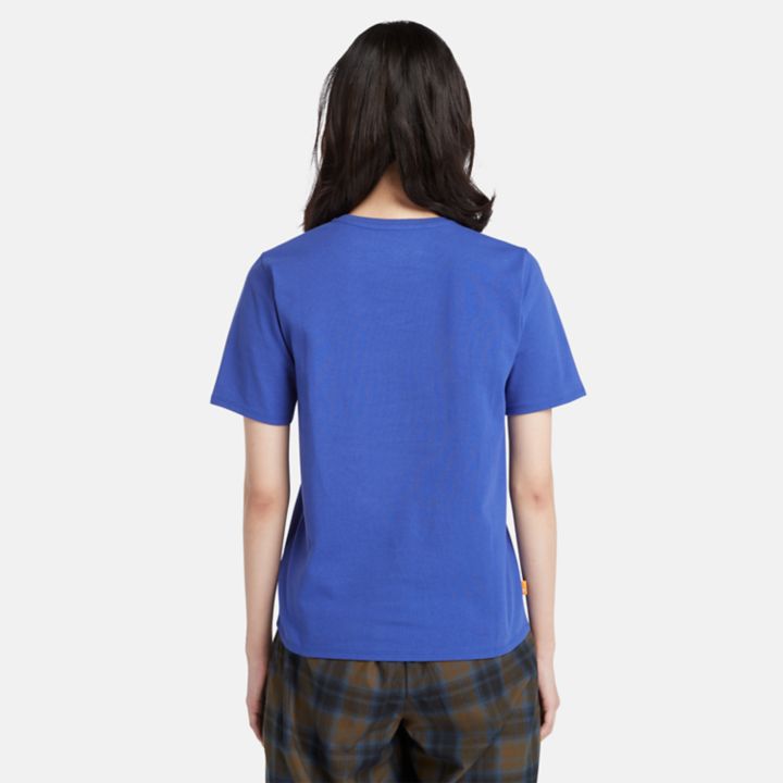 Texture Logo T-Shirt for Women in Blue