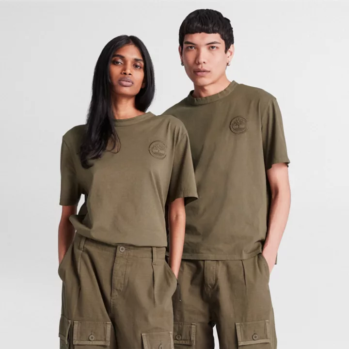 All Gender Timberland x CLOT Future73 SS Tee in Dark Green