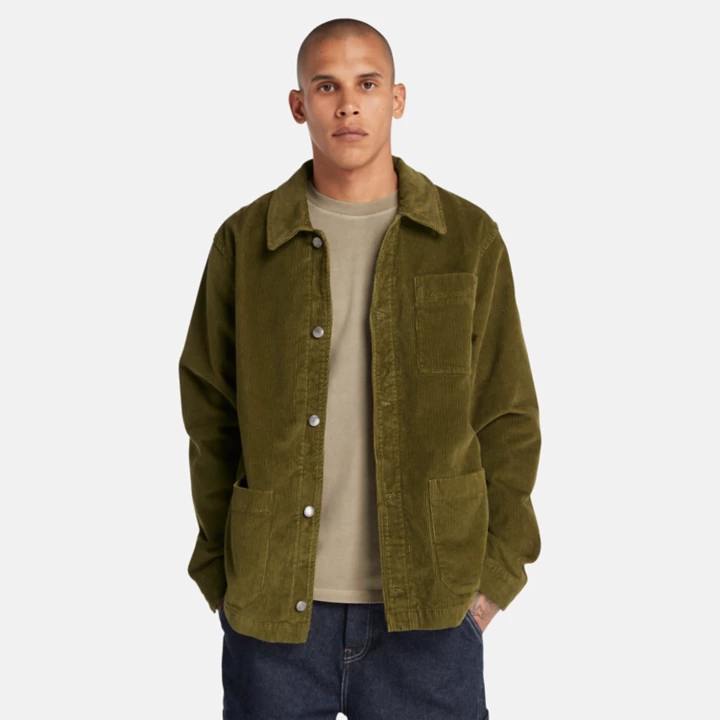 Kempshire Corduroy Chore Jacket for Men in Green
