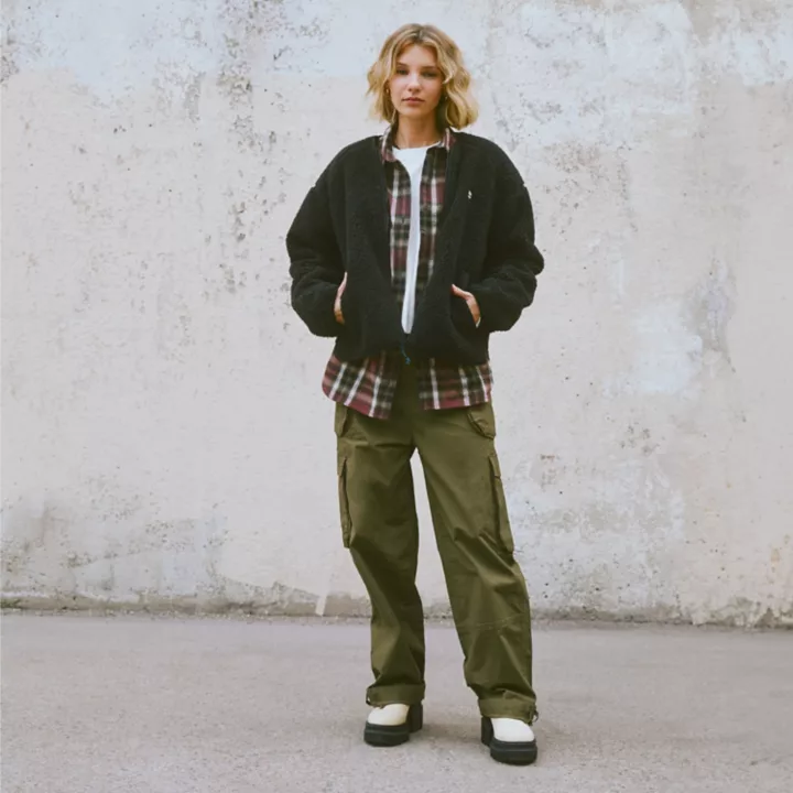 Flannel Overshirt for Women in Burgundy