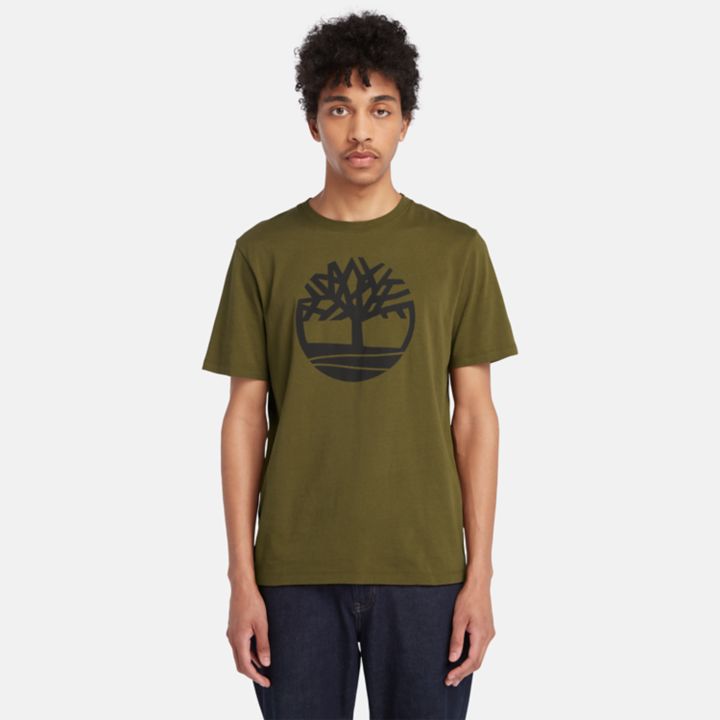 Kennebec River Tree Logo T-Shirt for Men in Green