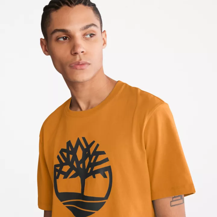 Kennebec River Tree Logo T-Shirt for Men in Yellow