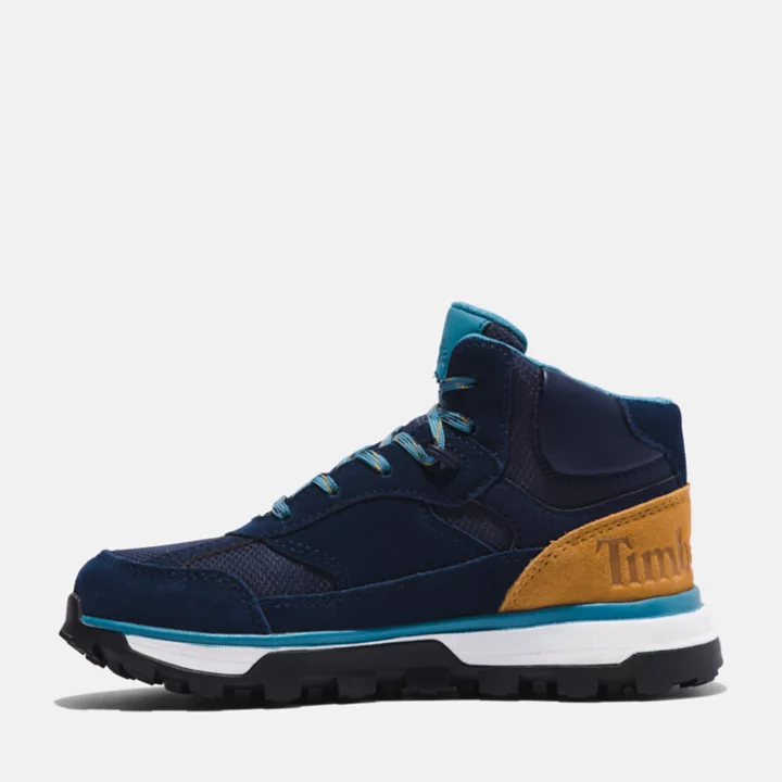 Trail Trekker Waterproof Hiking Boot for Youth in Navy