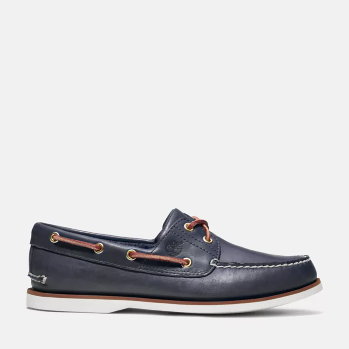 Classic Two-Eye Boat Shoe for Men in Blue