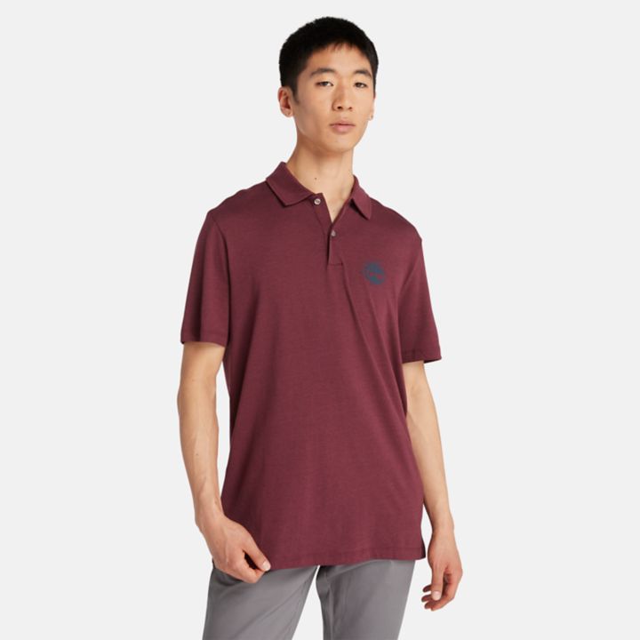 Logo Polo With Refibra Technology for Men in Burgundy