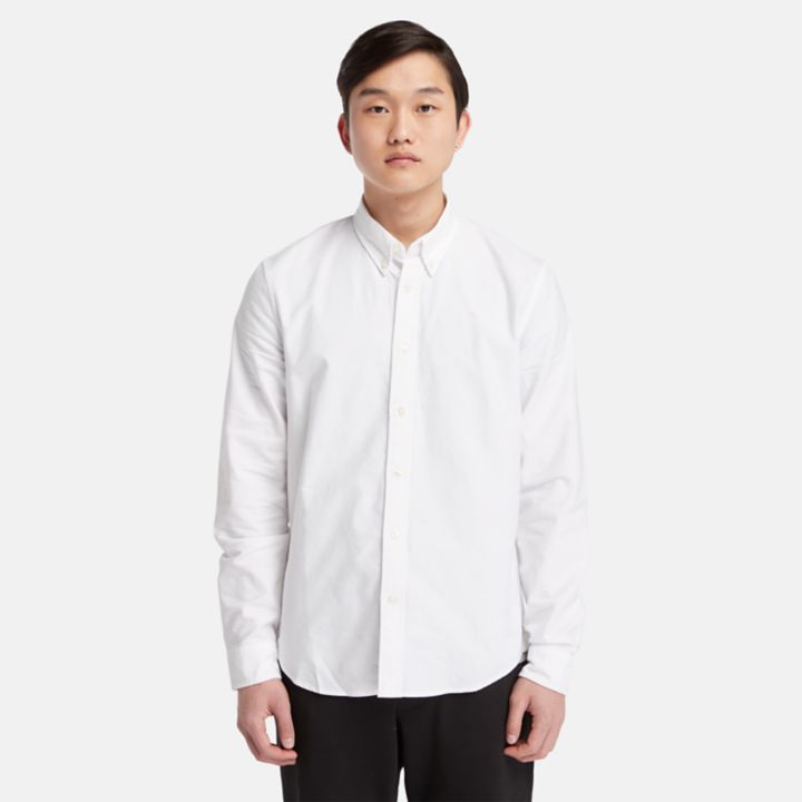 Long Sleeve Oxford Shirt for Men in White
