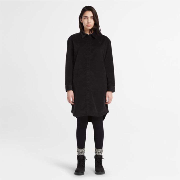 Needle Corduroy Dress for Women in Black