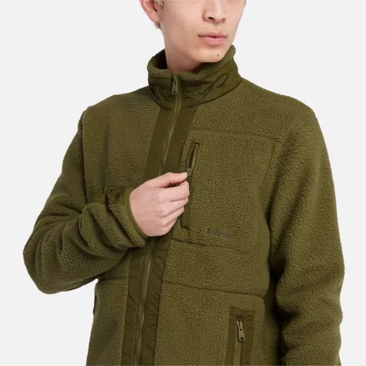 High-Pile Fleece for Men in Green