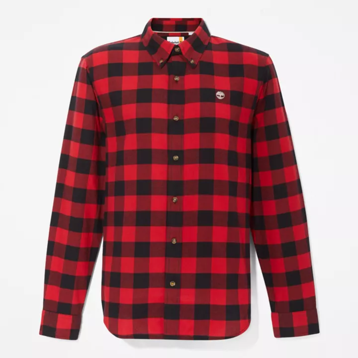 Mascoma River Long-Sleeve Check Shirt for Men in Red