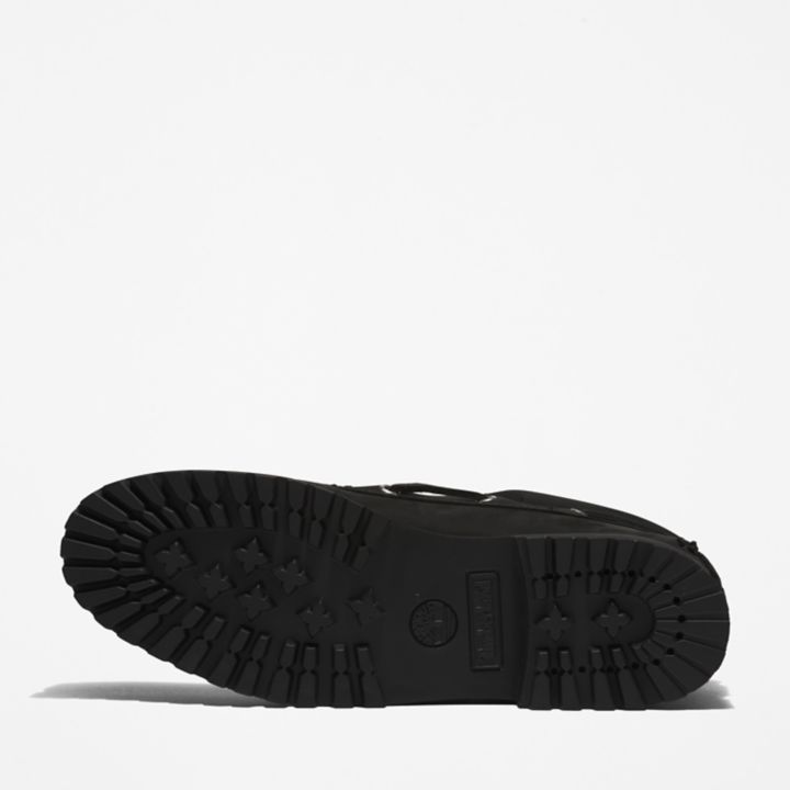 3-Eye Lug Handsewn Boat Shoe for Men in Black