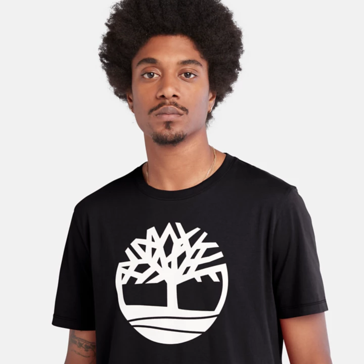 Kennebec River Tree Logo T-Shirt for Men in Black