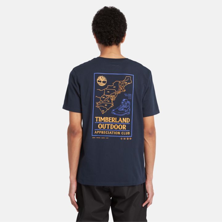 Outdoor Graphic T-Shirt for Men in Navy