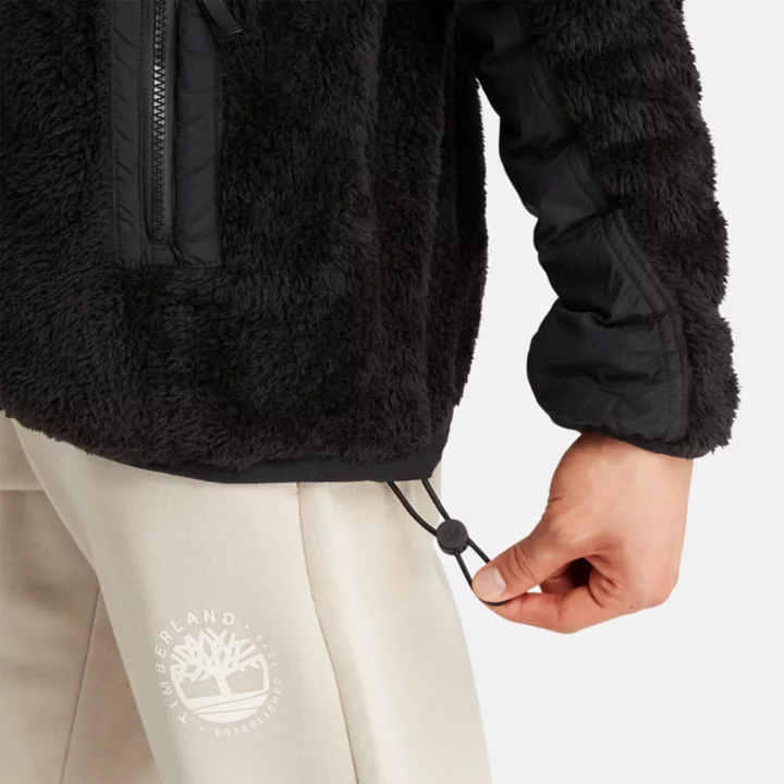 All Gender High Pile Fleece Jacket in Black