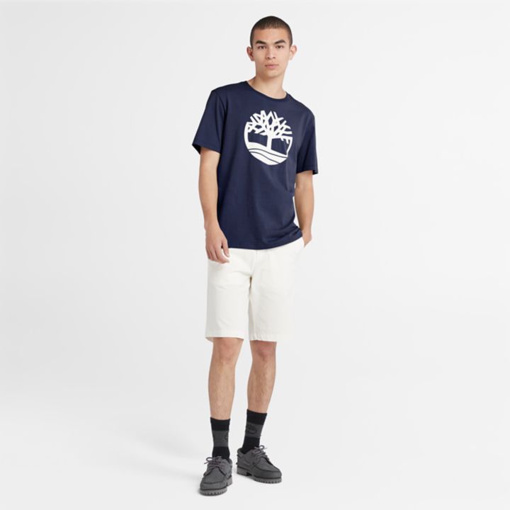 Kennebec River Tree Logo T-Shirt for Men in Navy
