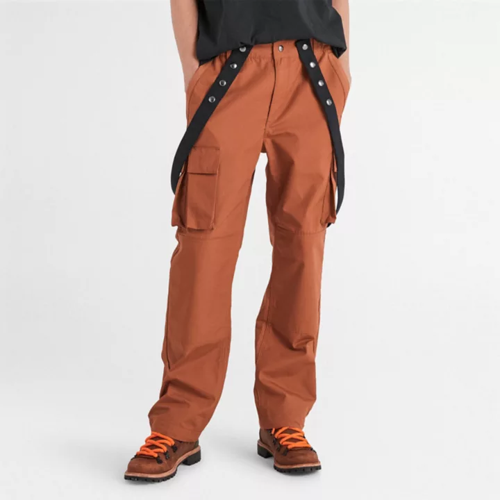 Timberland x Nina Chanel Abney Suspender Joggers in Brown