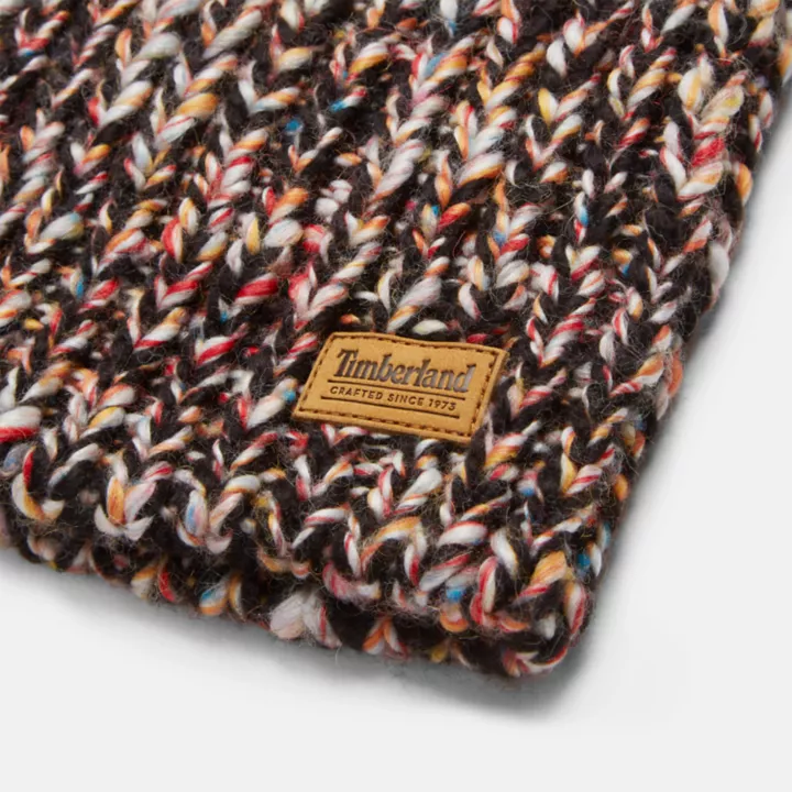 Crowne Isle Chunky Fleck Beanie for Women in Black