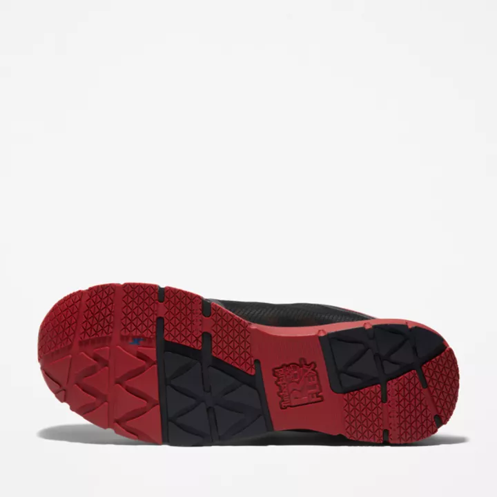 Radius Alloy-Toe Work Shoe for Men in Black and Red